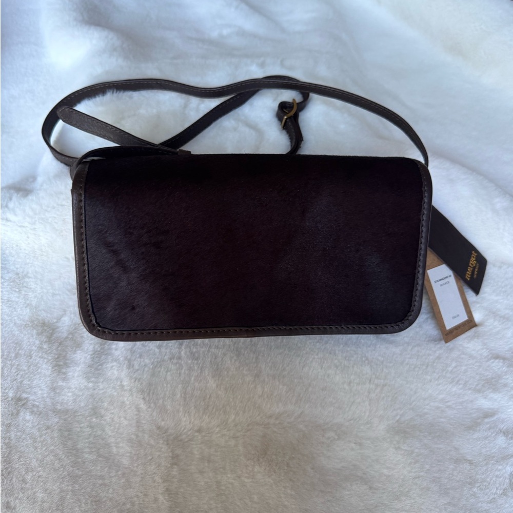 Margot Chic Brown Leather and Calf Hair Crossbody Bag - Picture 2 of 10